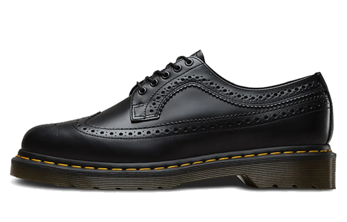 3989 Dr.Martens Smooth Leather Brogue 'Black Yellow Stitch'