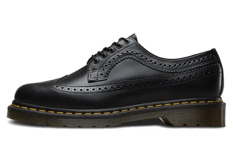 3989 Dr.Martens Smooth Leather Brogue 'Black Yellow Stitch'