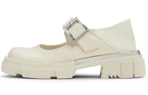 CHARLES&KEITH Small CK Gothic Lolita Style Pu Women's Casual Shoes 4.6cm Women's Black/Chalk White