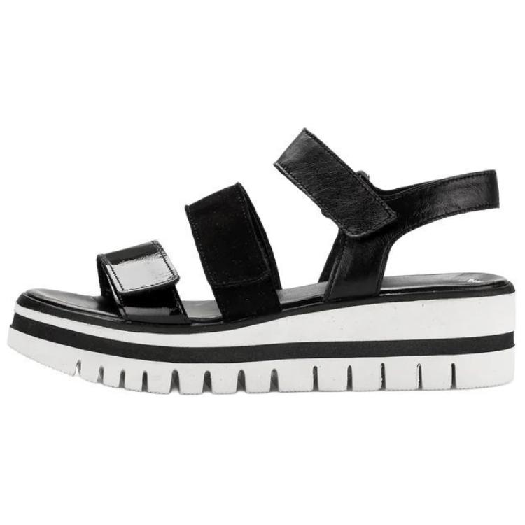Gabor Patent Leather One Strap Sandals 1.5cm Women's Black
