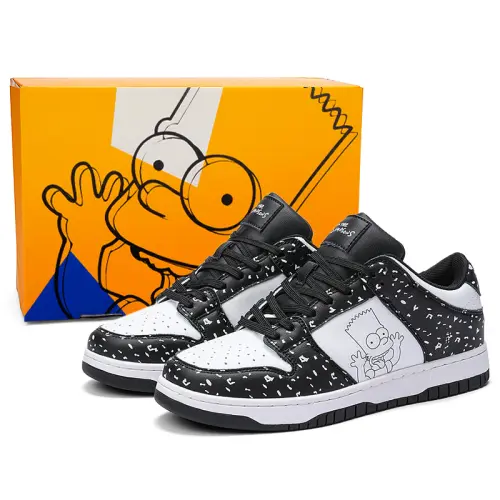 The Simpsons Skateboard Shoes Unisex Low Top Polaris Green/Black White/White Moonlight/China Red