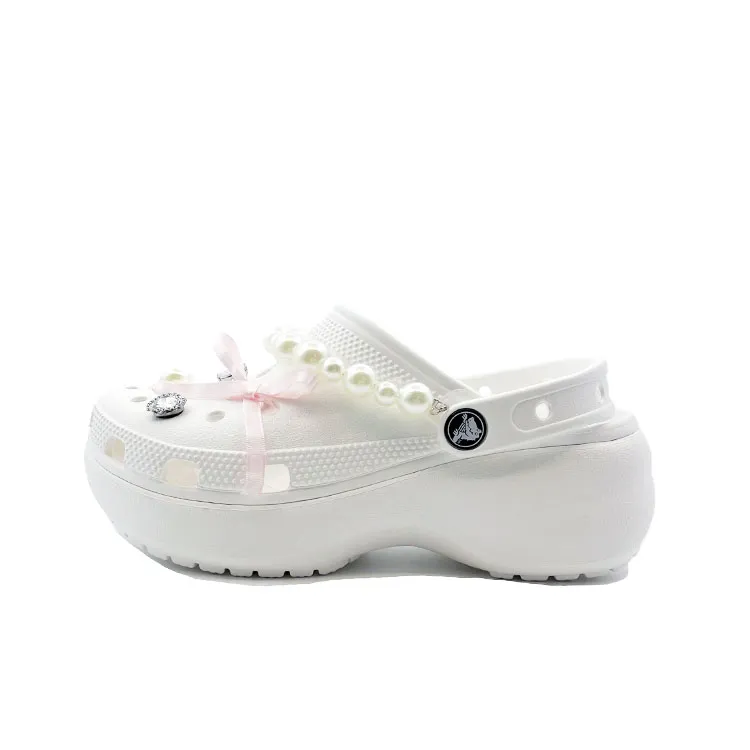 Crocs Classic Platform Lined Clog EVA Clogs Unisex White