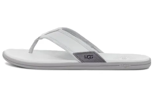UGG Leather Comfortable Flip Flops Men's Light Gray