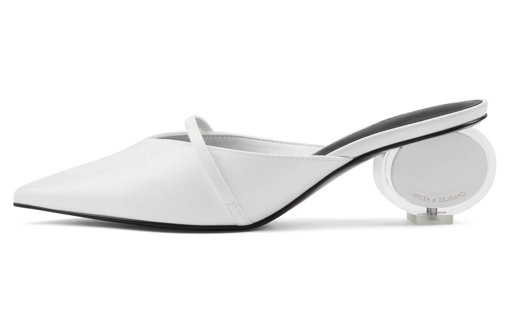 CHARLES&KEITH Composite Sole Closed Toe Slippers Women's White/Black