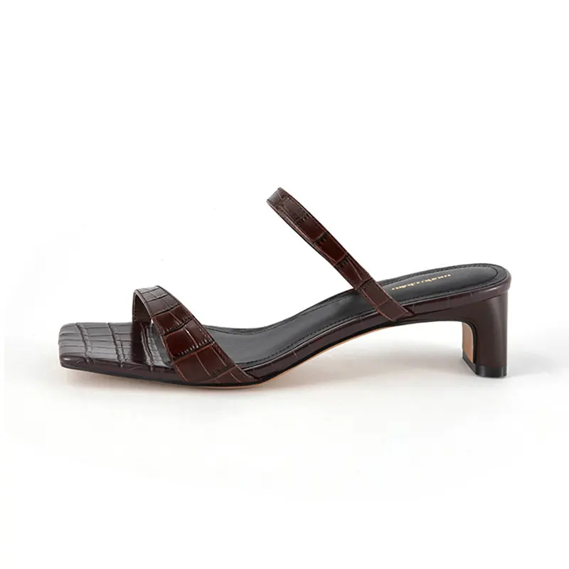 Marie Claire Cow Leather Slide Strap Slippers Women's