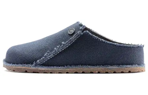 Birkenstock Fabric Closed Toe Slippers Unisex Midnight Blue Regular