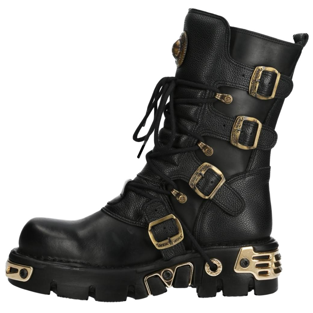 NEW ROCK Crew Combat Boots Unisex Black