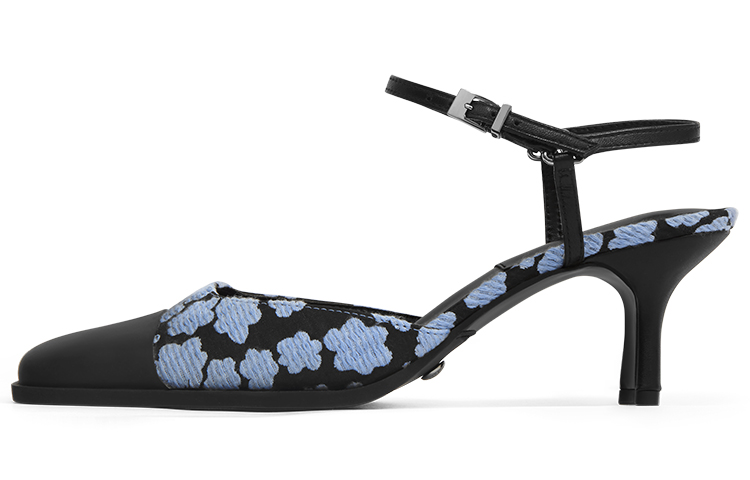 CHARLES&KEITH Pu Fashion Sandal Women's Black Textured
