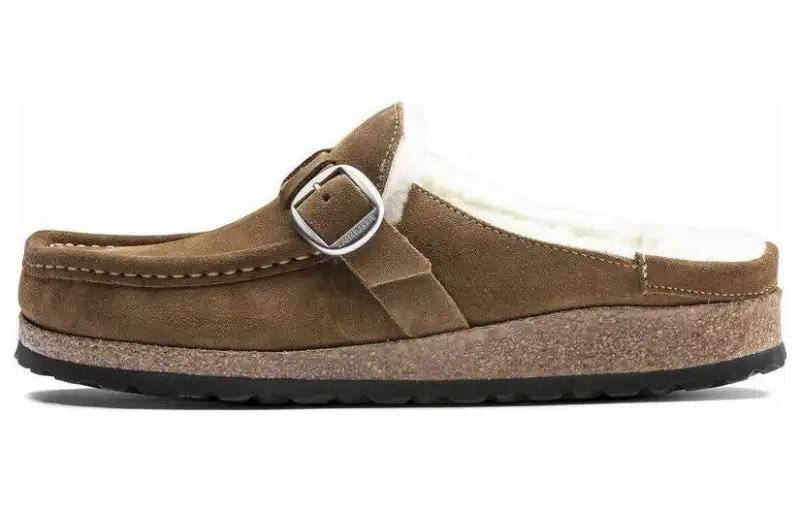 Birkenstock Suede Closed Toe Slippers Women's Brown Regular
