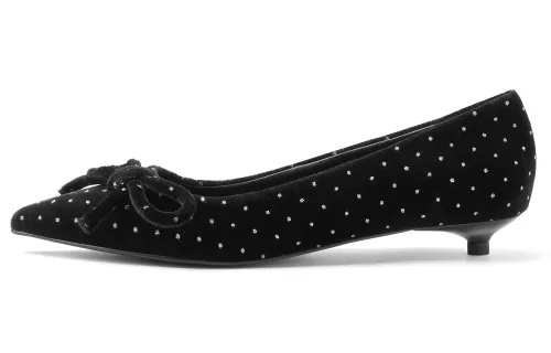 CHARLES&KEITH Small Ck Fabric Casual Shoes 2cm Women's BLACK TEXTURED/Pink Textured