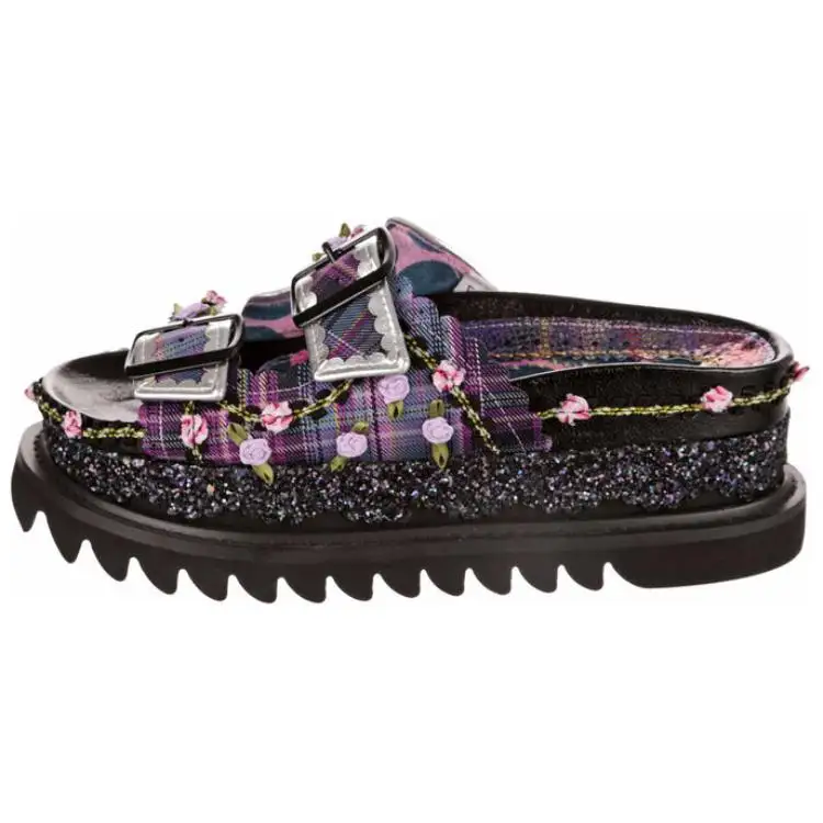IRREGULAR CHOICE Fashion Slip Resistant Slide Slippers Women's Black Pink