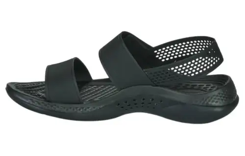 Crocs Leather Beach Sandals Women's Black
