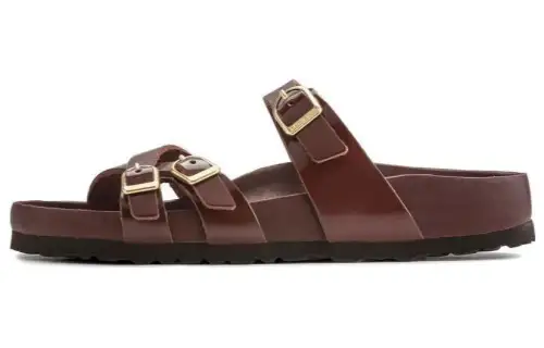 Birkenstock Franca Natural Leather Patent Narrow Fit 'High Shine Chocolate' Women's