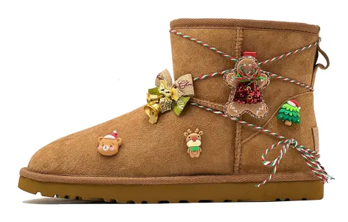 UGG CLASSIC MINI Sheepskin Short Snow Boots Women's Chestnut