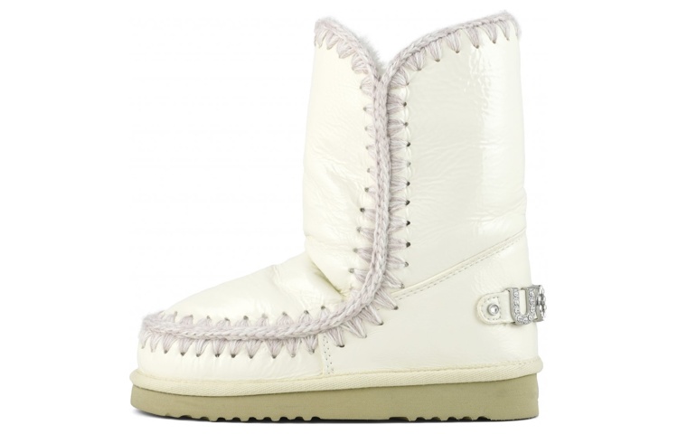 MOU Sheepskin Short Snow Boots Women's White