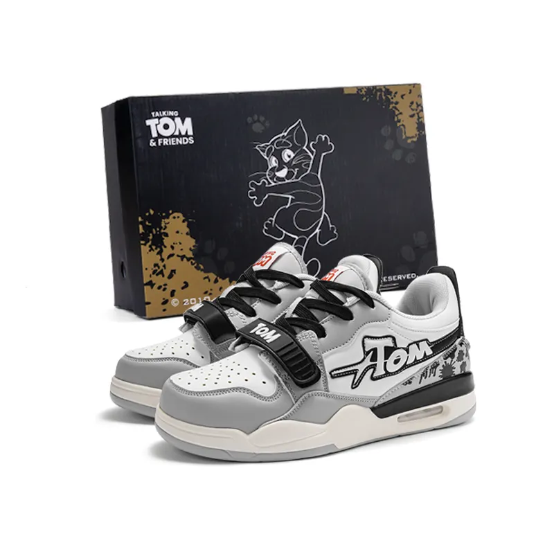 TALKING TOM Talking Tom Cat Gift Box Model Practical High Elasticity Trend Style Versatile White Air Cushion Couple Shoes Comfortable, Simple and Casual Low-top Retro Basketball Shoes Same Style for Men and Women