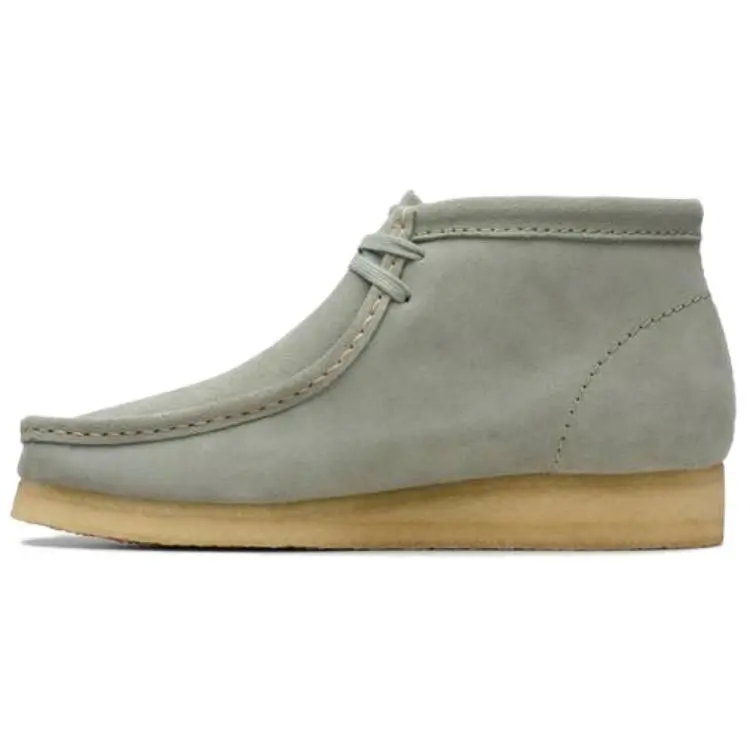 Clarks Its Originals Cow Split Leather Ankle Boots Unisex Gray Green