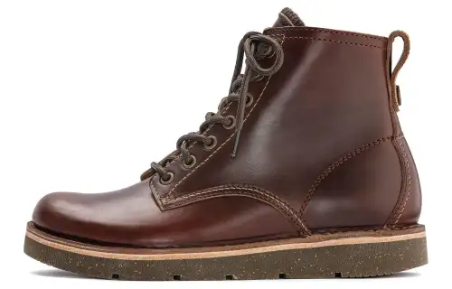 Birkenstock Short Mid Calf Combat Boots Women's Red Brown Regular