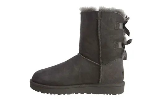 UGG Mini Bailey Bow Ii Boot Fleece Lined Gray Women's