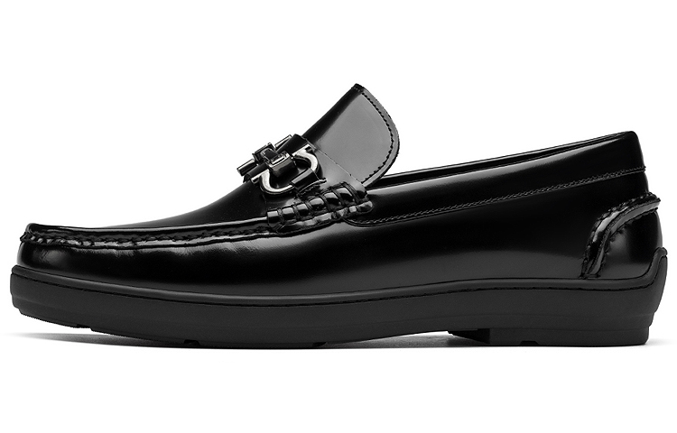 ROBERTA DI CAMERINO leather convenient slip-on loafers men's black
