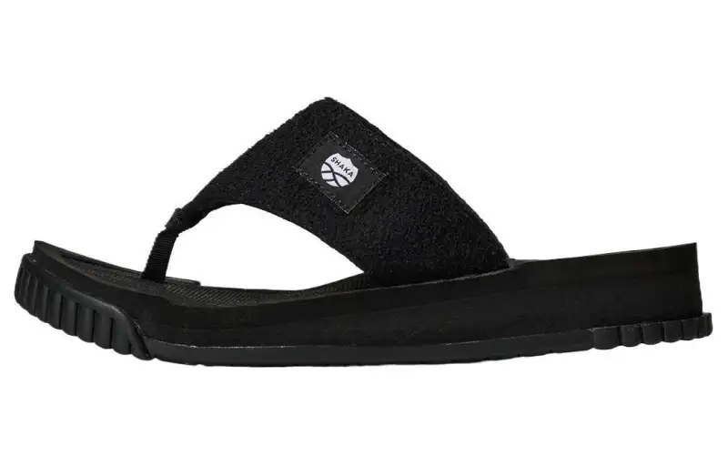 Shaka Abrasion Resistant Massage Flip Flops Unisex Black