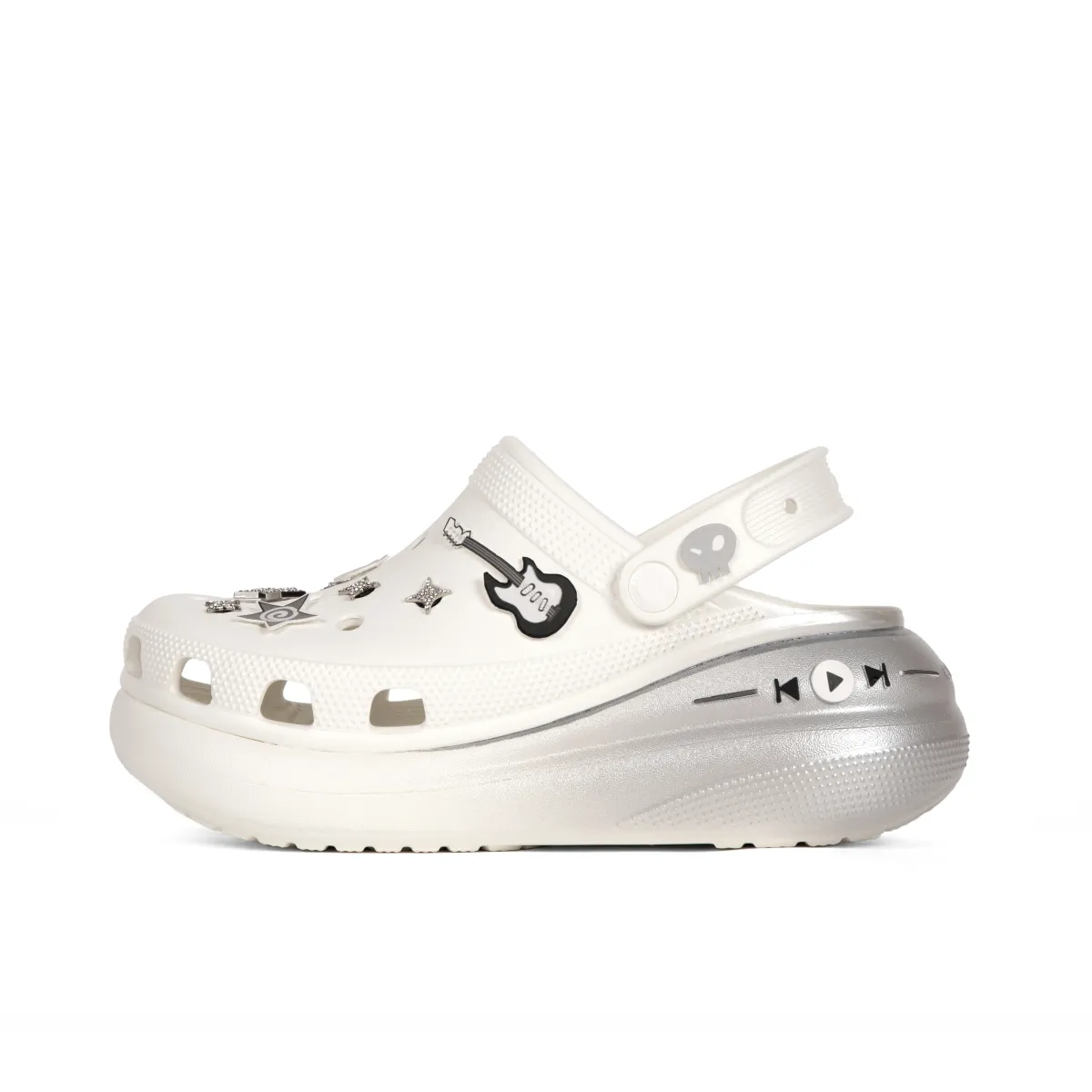 Crocs Crush Clog EVA Clogs Unisex Silver White