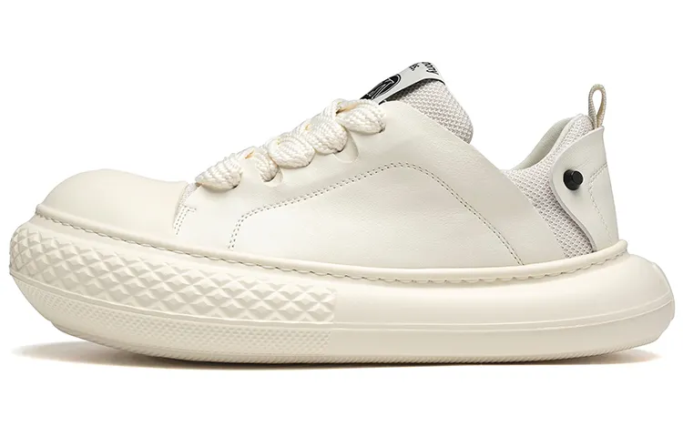 Anthony Miles Cow Leather Low top Skateboard Shoes Men's Ecru