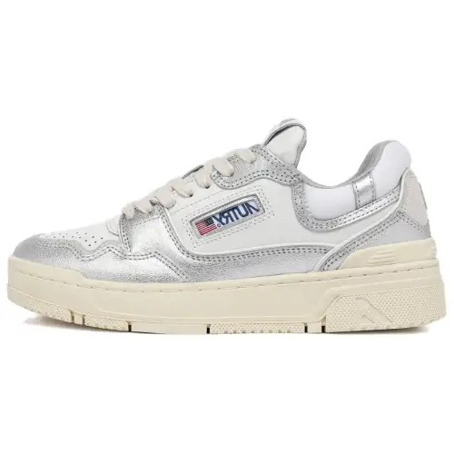 AUTRY Slip Resistant Abrasion Resistant Low top Skateboard Shoes Women's Silver