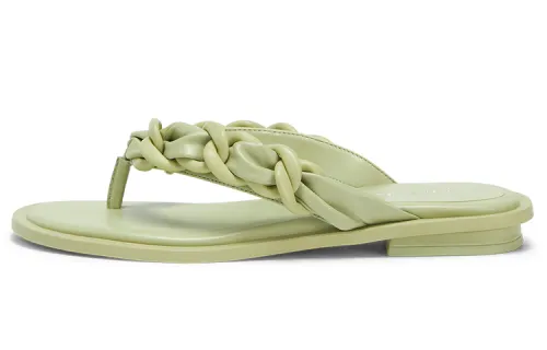 CHARLES&KEITH Slip Resistant Slide Slippers Women's Gray Green