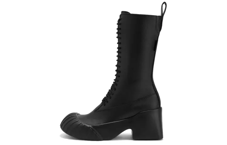 CHARLES&KEITH Crew Combat Boots 6cm Women's Black