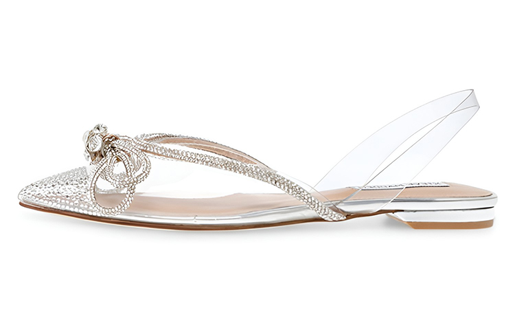 STEVE MADDEN Симедан Прозрачный с острым носом женский для отдыха туфли женский серебро белый