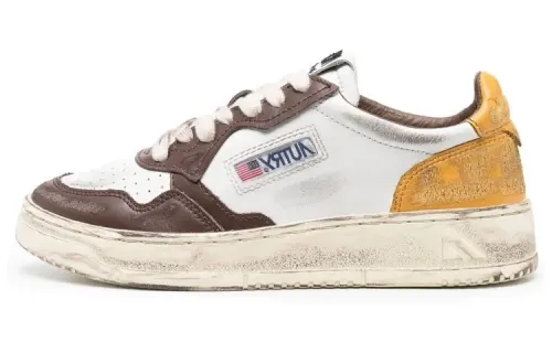 AUTRY Medalist Low Super Vintage Sneakers 'White Brown Yellow' Women's