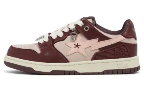 BAPY x A BATHING APE STA Cow Leather Slip Resistant Cushioning Low top Skateboard Shoes Women's Brown