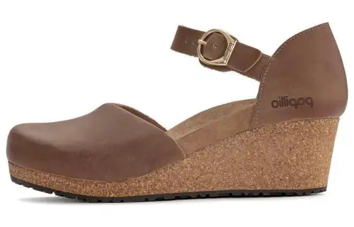 Birkenstock Leather Wedge Heel High Heels Women's Brown