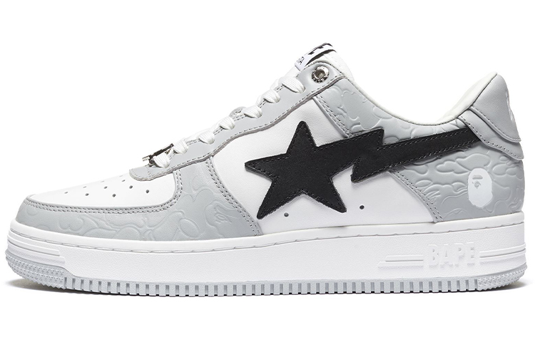 Мужские кеды A BATHING APE STA (серо-белые)