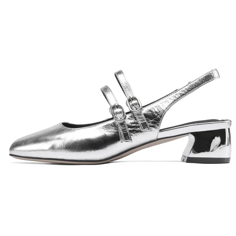 D FUSE SCANDINAVIA Commute Shoes High Heels Mary Jane Shoes Top Grain Cow Leather Casual Shoes Women's