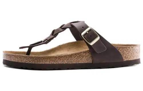Birkenstock Gizeh Braided Abrasion Resistant Slip Resistant Flip Flops Women's Red Brown Regular