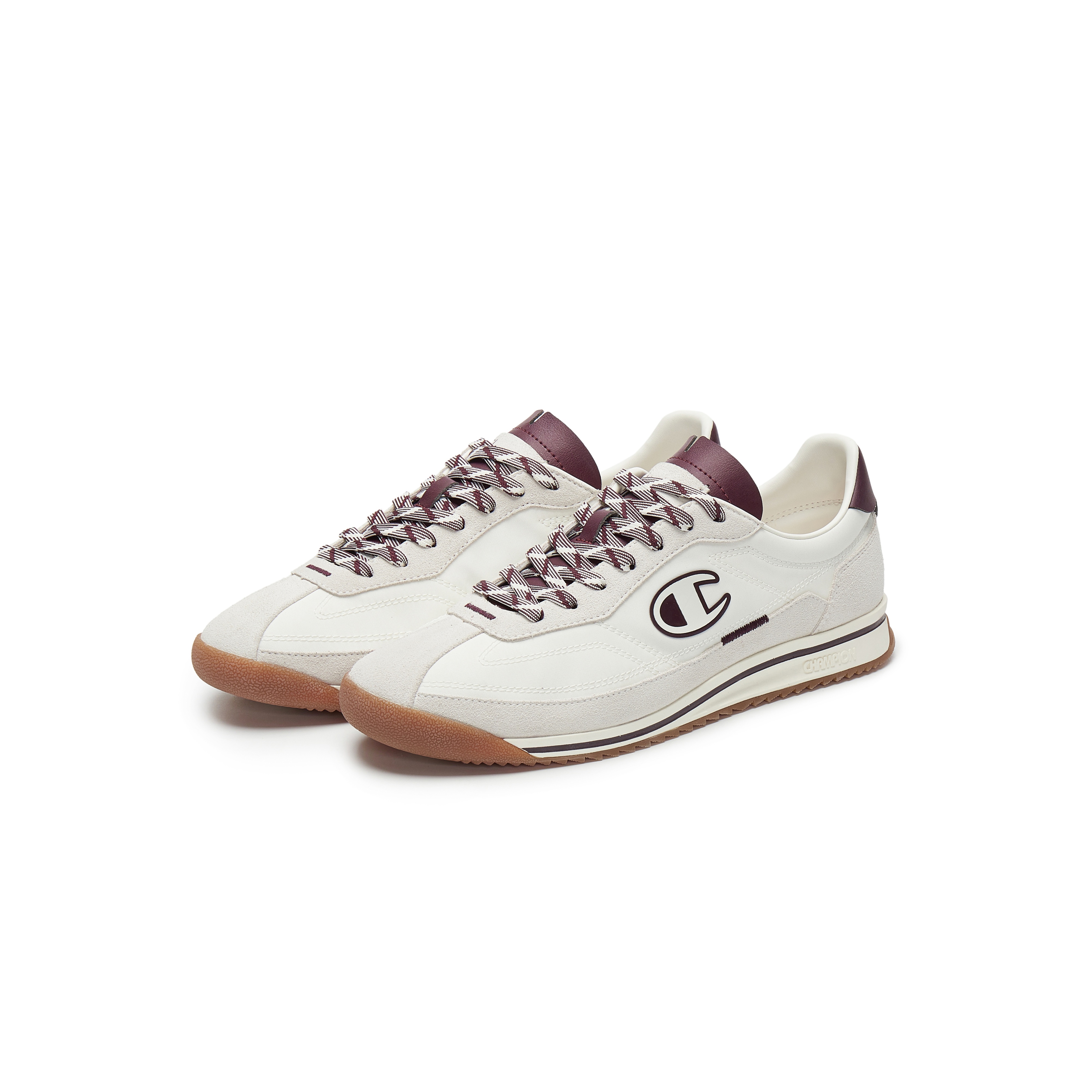 Champion Textile, Synthetic Leather Low top Running Shoes Men’s Milk White/Burgundy