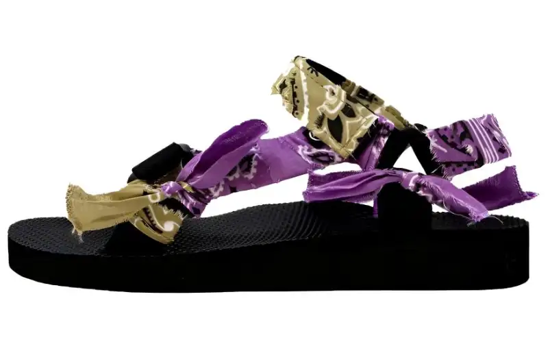 Arizona Love Fabric Beach Sandals Women's Purple Black