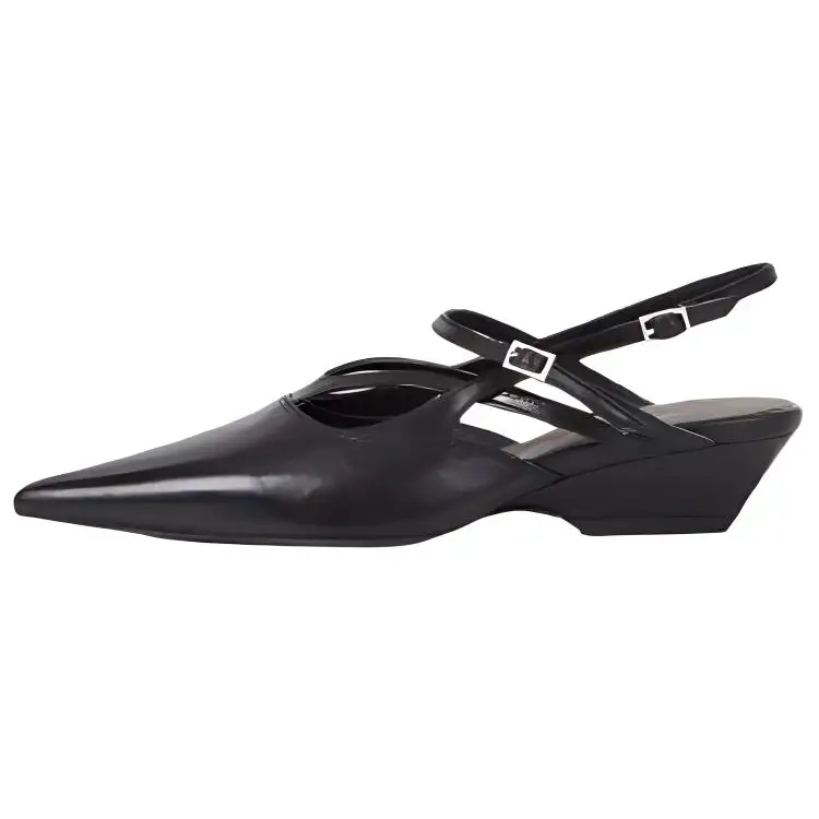 VAGABOND SHOEMAKERS Leather Wedge Heel High Heels 3.5cm Women's Black
