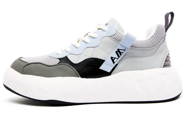 Anthony Miles Platform Shoes Men's Light Gray Black