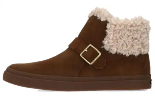 COLE HAAN Suede Short Snow Boots Women's Dark Brown