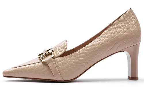 PACO GIL Cow Leather Slim Heel High Heels Women's