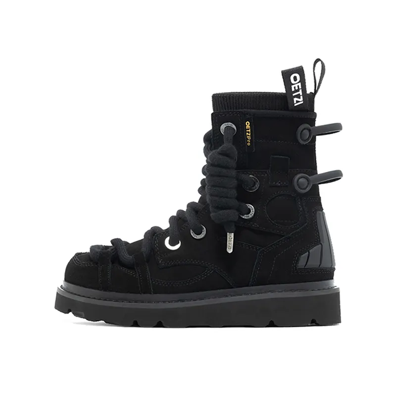 OETZI Skateboard Shoes Unisex High Top Black