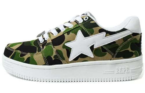 A BATHING APE BAPE STA ABC Camo Low top Stylish Skateboarding Shoes Women's Camouflage