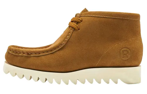 A BATHING APE Manhunt Cow Leather Ankle Boots Women's Brown