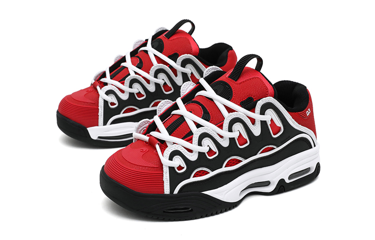 OSIRIS D3 Cushioning Coverage Abrasion Resistant Slip Resistant Skateboard Shoes Unisex Black Red