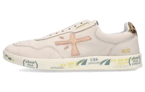 PREMIATA Leather Low top Skateboard Shoes Women's Gray Pink