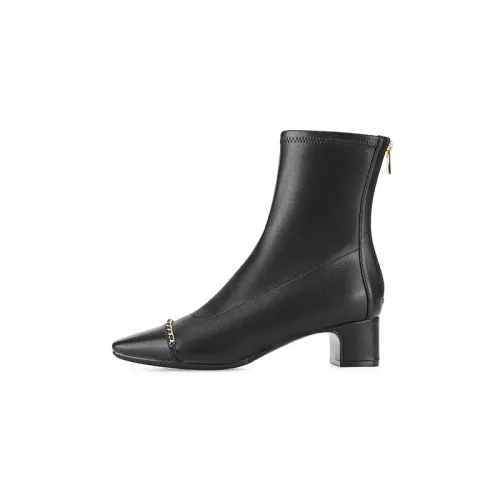 D FUSE SCANDINAVIA Microfiber Leather Ankle Boots 4.5cm Women's
