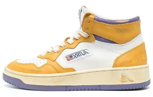 AUTRY Calfskin High top Skateboard Shoes Women's Yellow